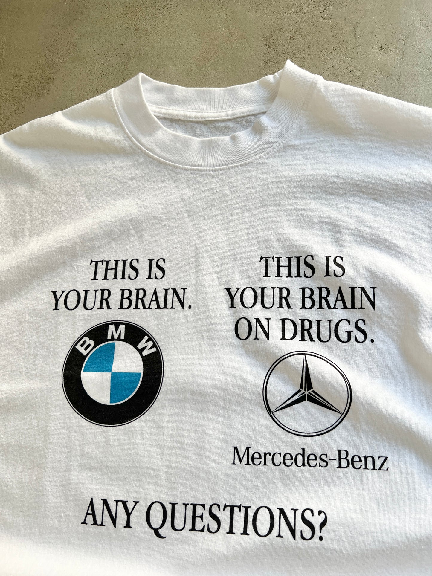 WHITE CARCHIVED MERCEDES X BMW TEE - S