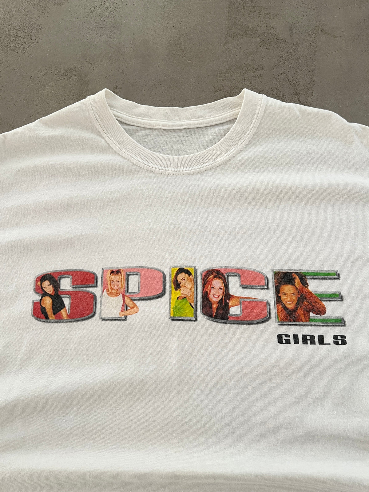 WHITE SPICE GIRLS TEE - 1990S - XL/L