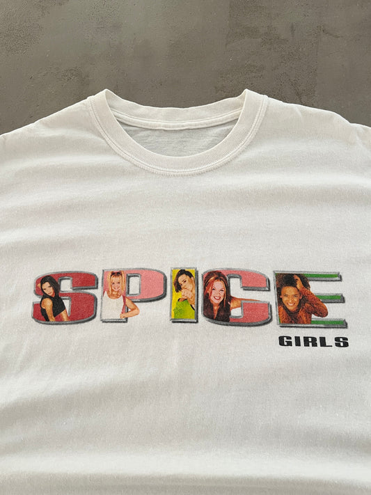 WHITE SPICE GIRLS TEE - 1990S - XL/L