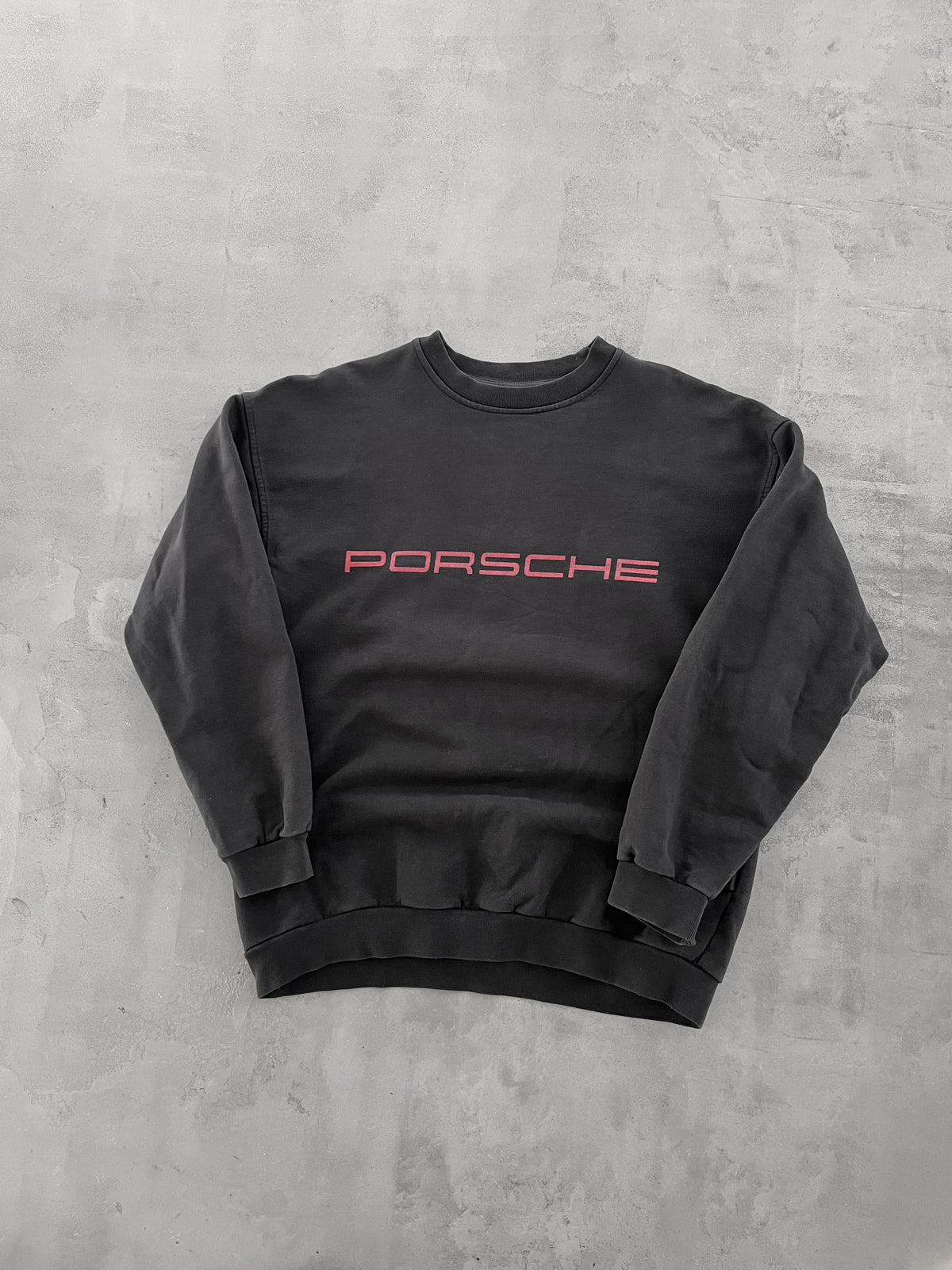 FADED BLACK PORSCHE SWEATER - 1990S - M