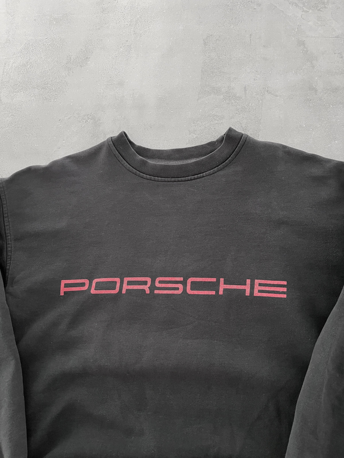 FADED BLACK PORSCHE SWEATER - 1990S - M