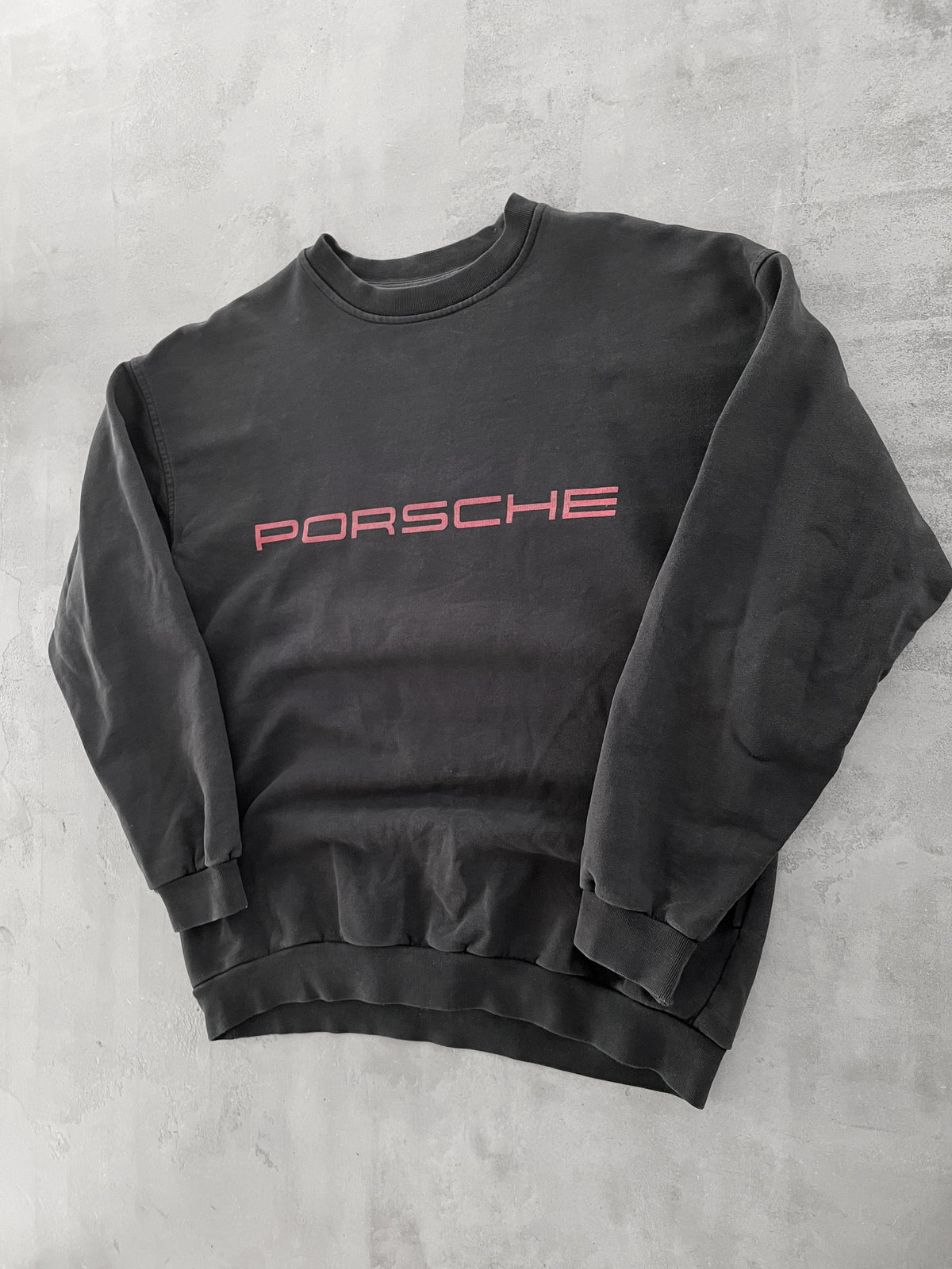 FADED BLACK PORSCHE SWEATER - 1990S - M