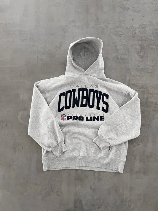 GREY NFL COWBOYS RUSSELL HOODIE - 1990S - M/L