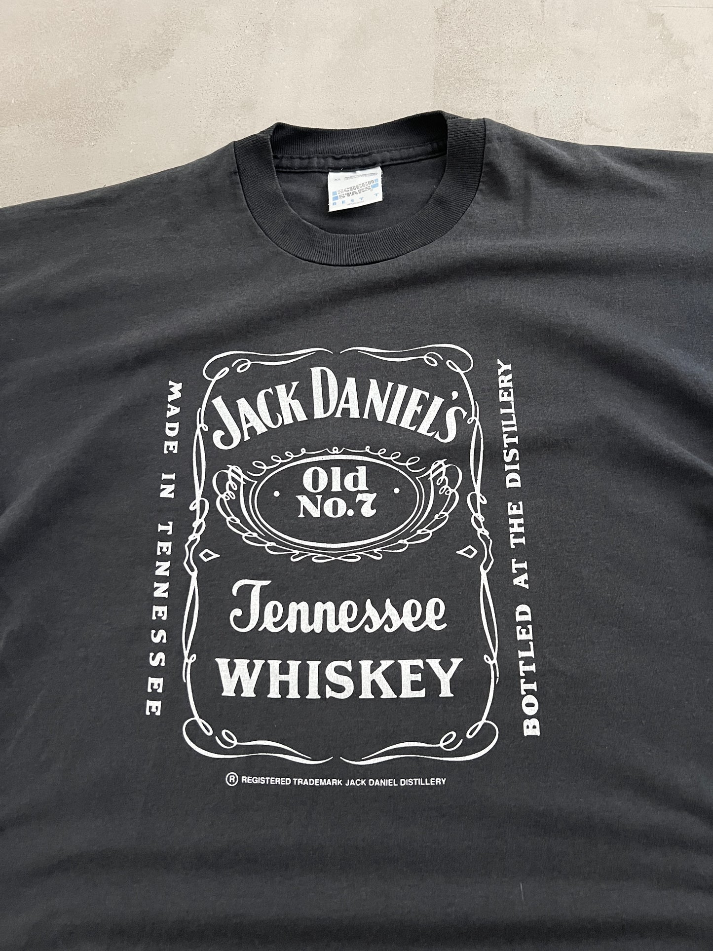 FADED BLACK JACK DANIELS TEE - 2000S - XL