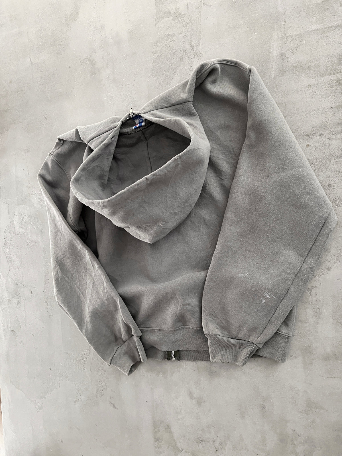 KHAKI RUSSELL ZIP HOODIE - 2000S - M/L