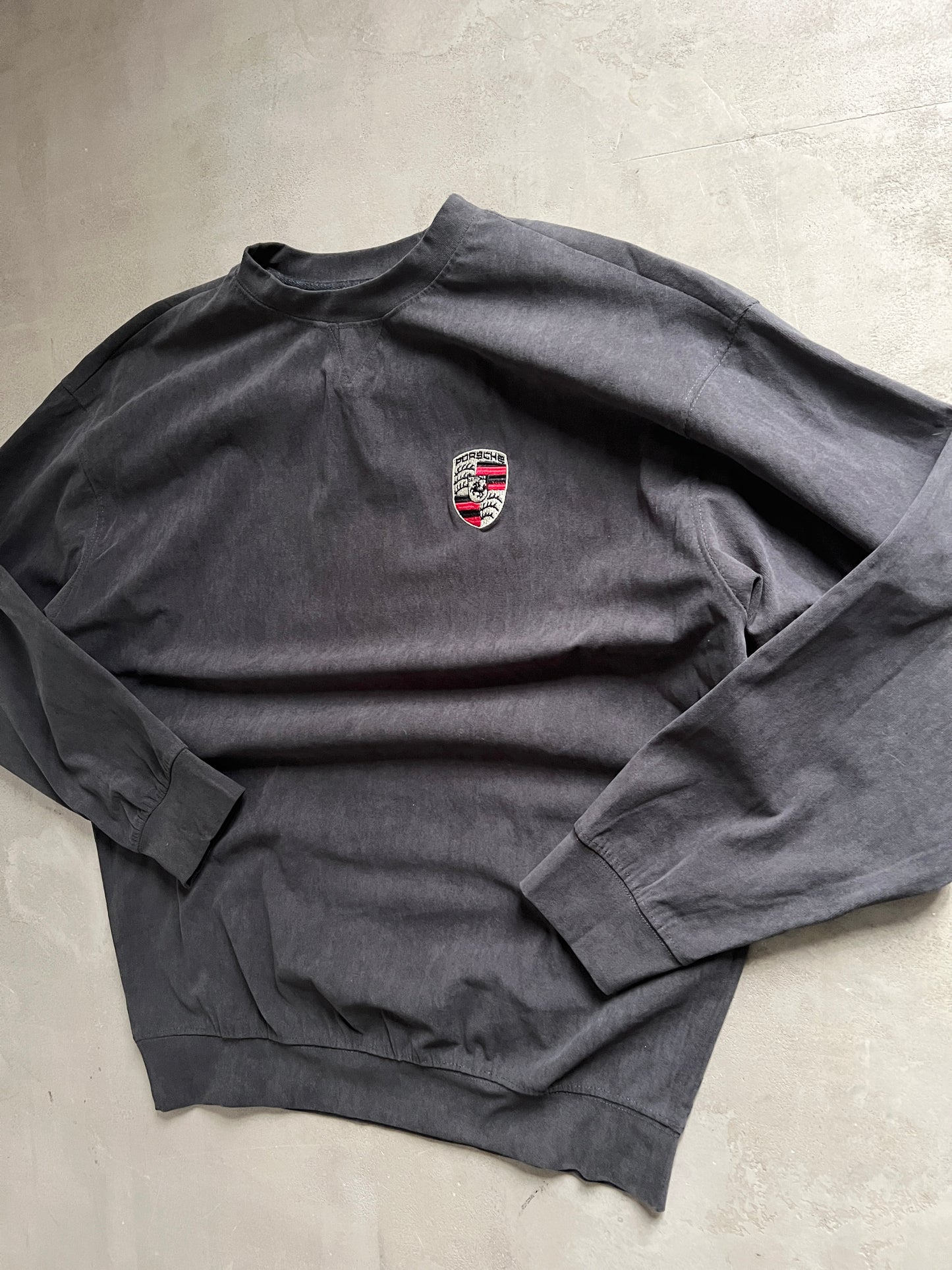 BLACK PORSCHE LONGSLEEVE - 1990S - XL