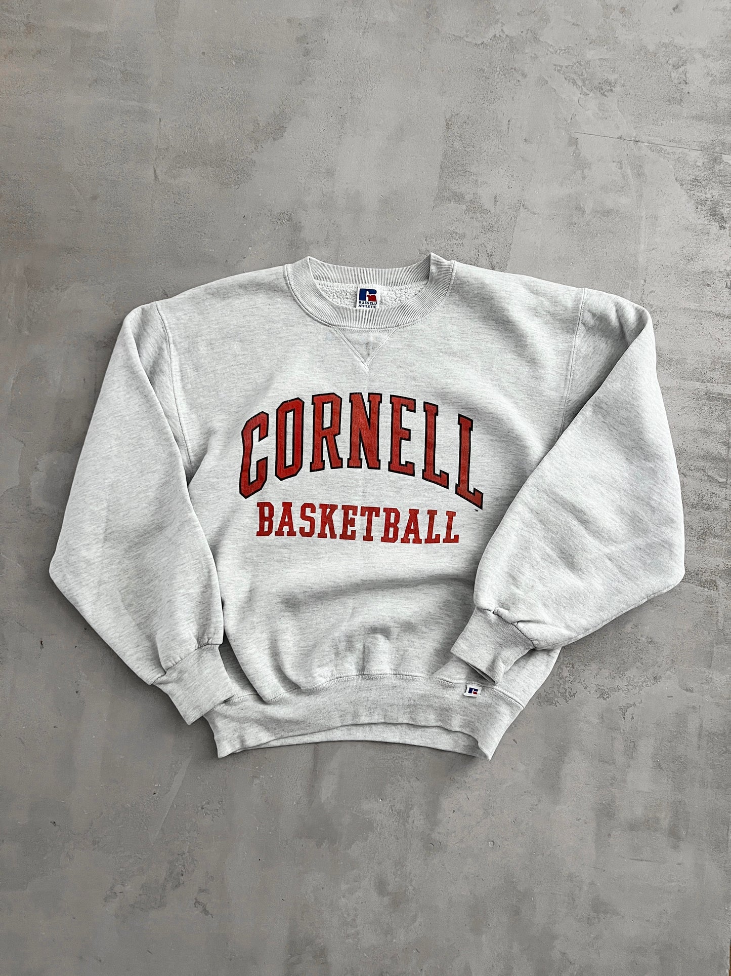 GREY RUSSELL BASKETBALL SWEATER - 1990S - S