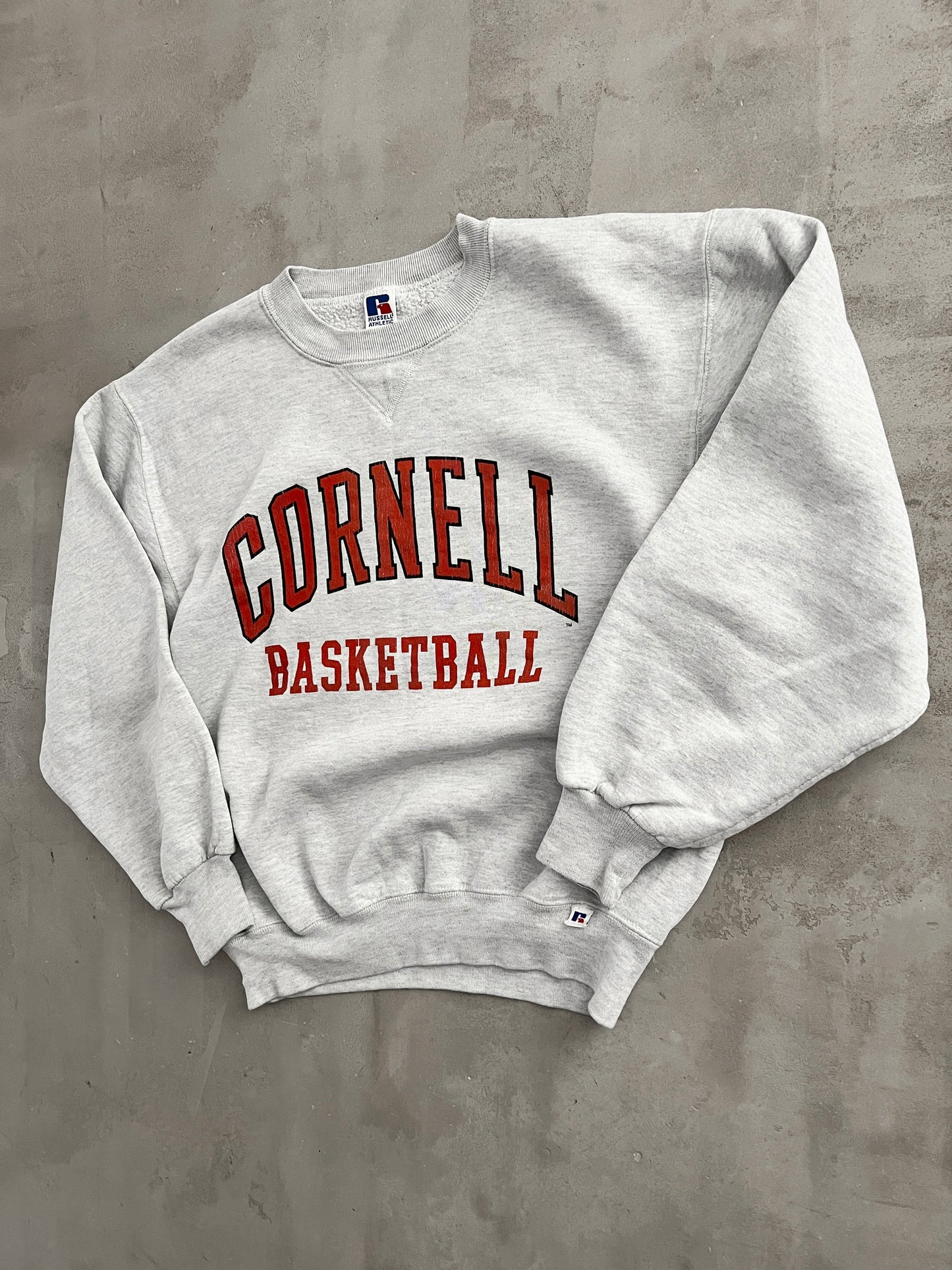 GREY RUSSELL BASKETBALL SWEATER - 1990S - S