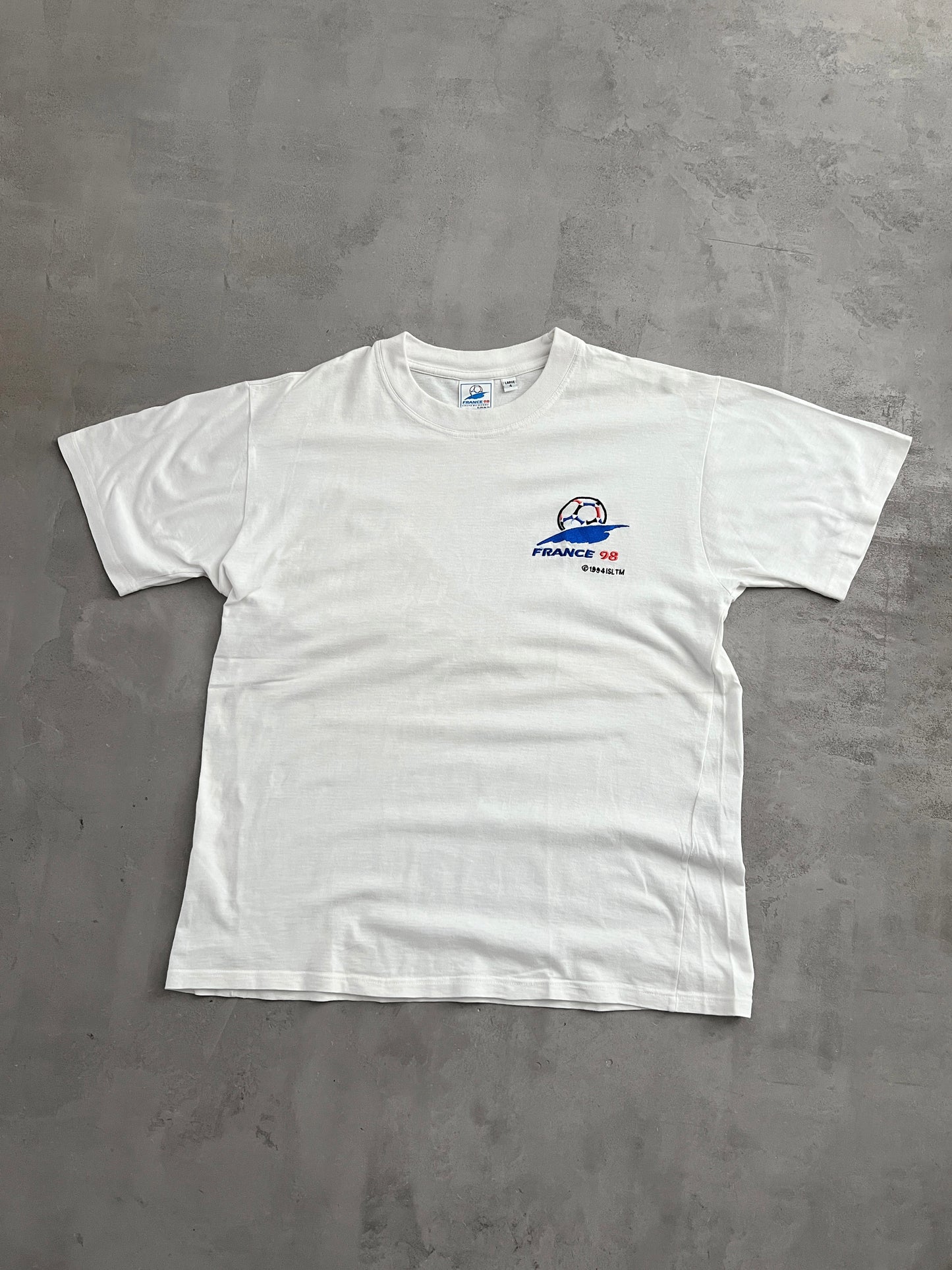 WHITE FRANCE WORLD CUP TEE - 1998 - L
