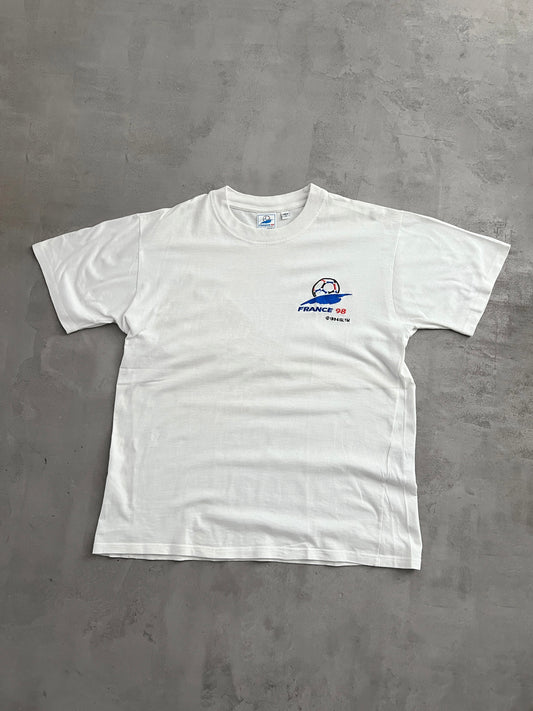 WHITE FRANCE WORLD CUP TEE - 1998 - L