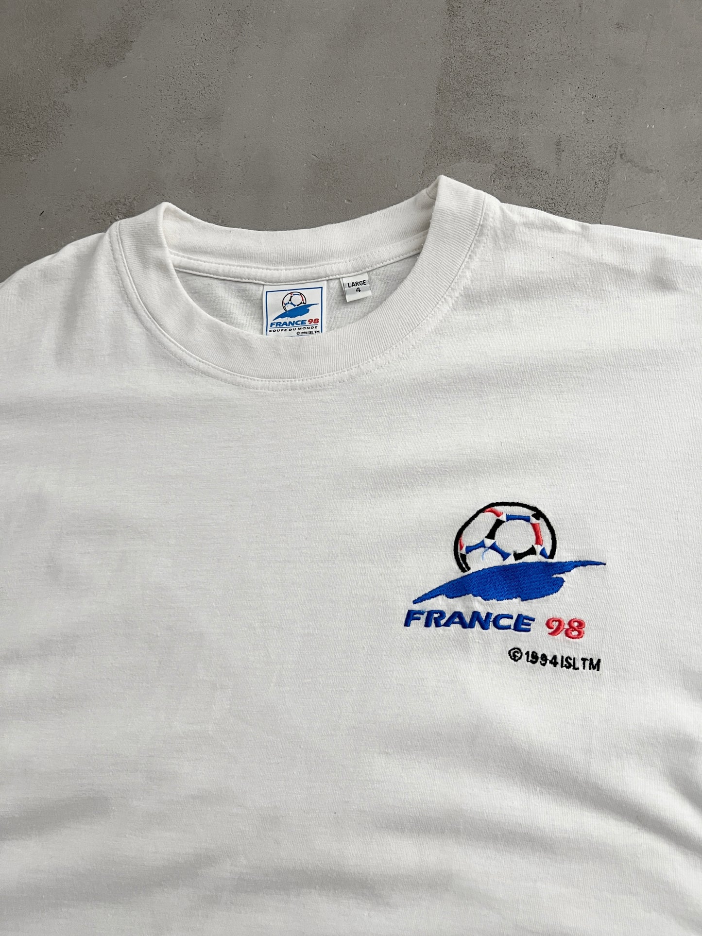 WHITE FRANCE WORLD CUP TEE - 1998 - L