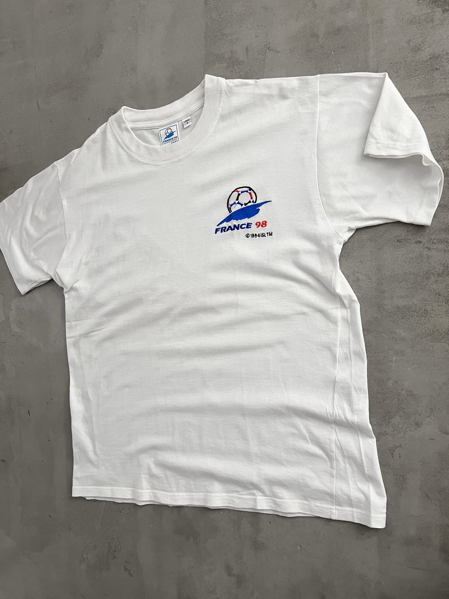 WHITE FRANCE WORLD CUP TEE - 1998 - L