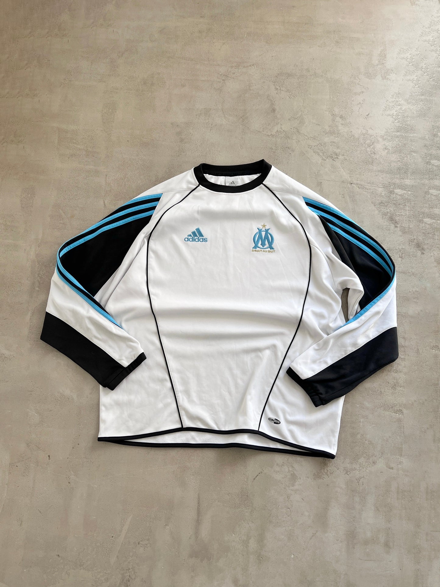 WHITE/BABY BLUE MARSEILLE LONGSLEEVE - 2000S - XL