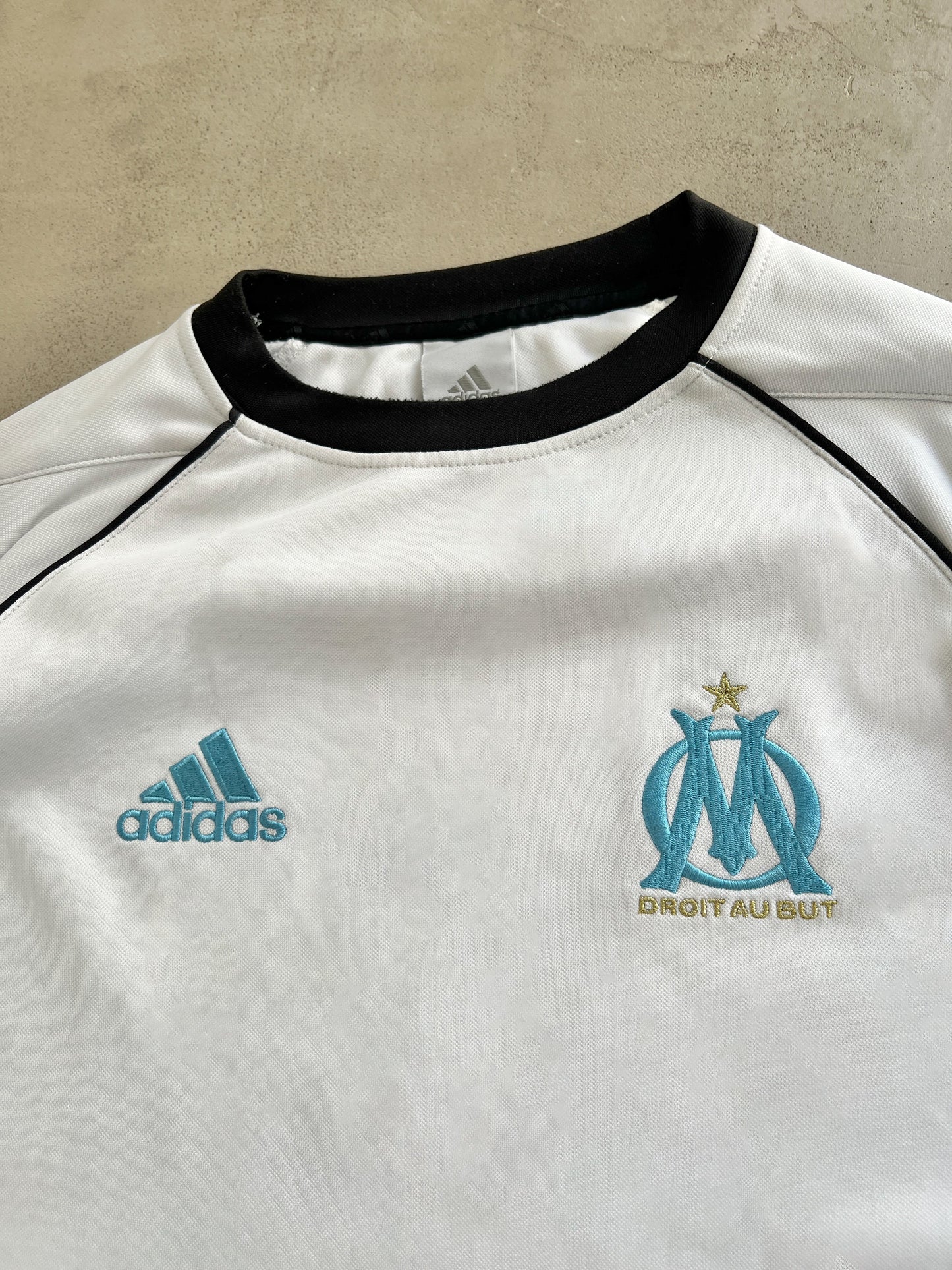 WHITE/BABY BLUE MARSEILLE LONGSLEEVE - 2000S - XL