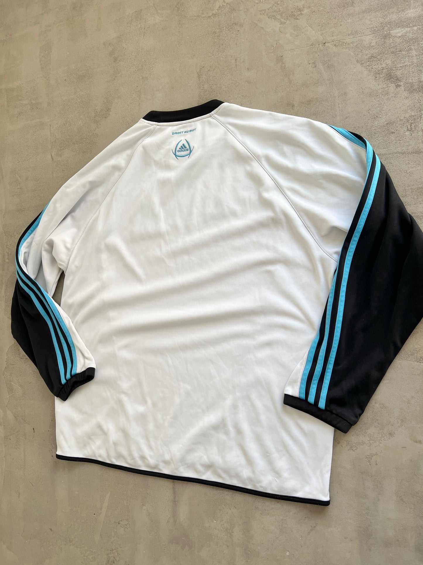 WHITE/BABY BLUE MARSEILLE LONGSLEEVE - 2000S - XL