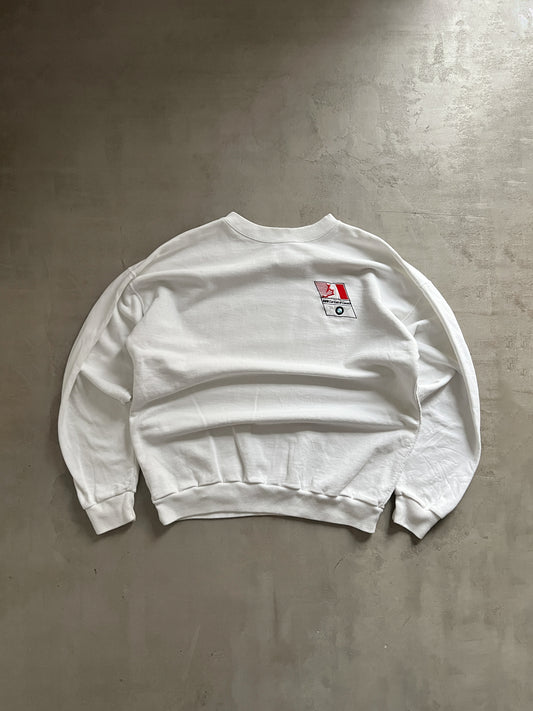 WHITE BMW CANADA SWEATER - 1990S - L