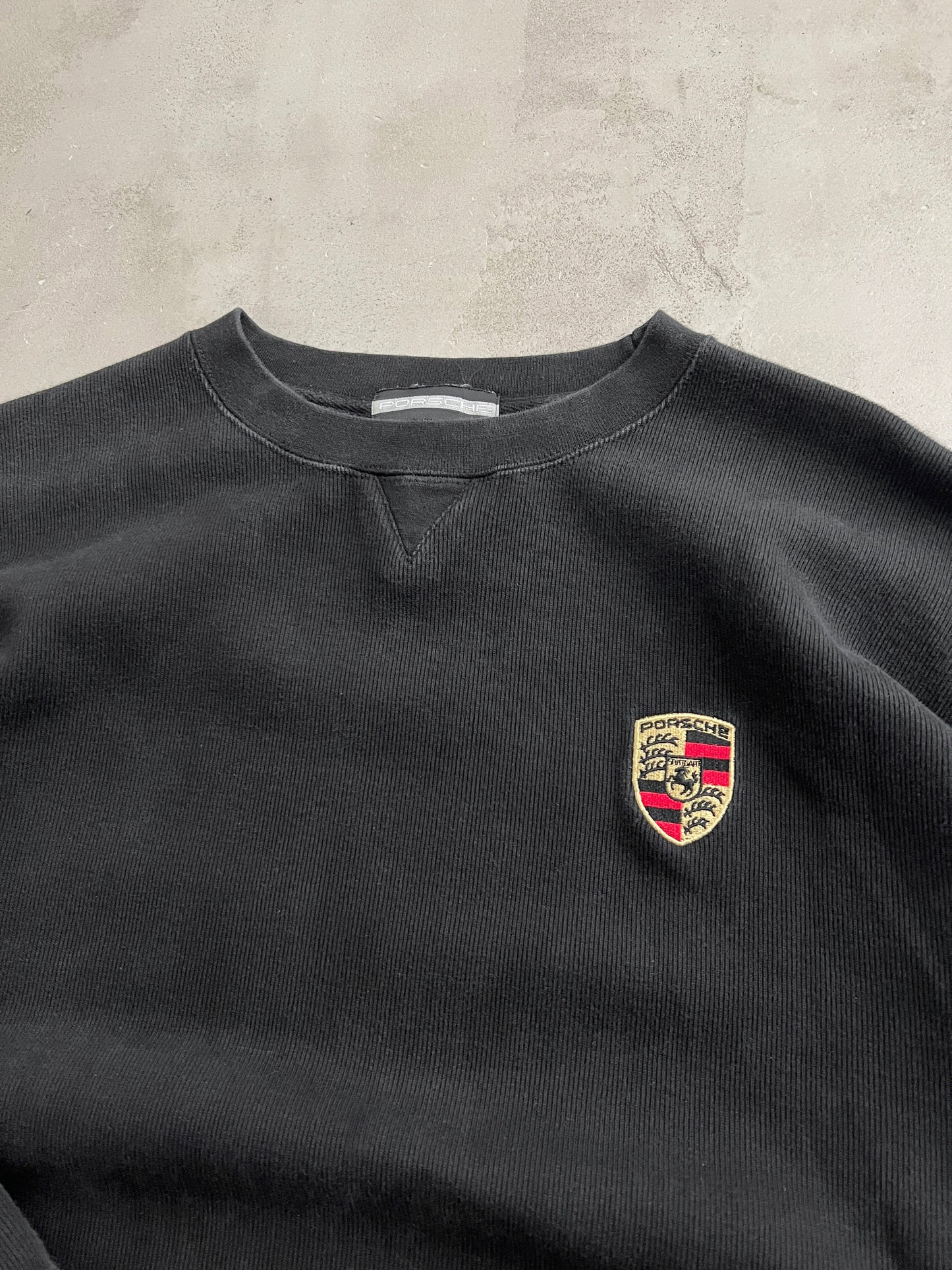 BLACK PORSCHE SWEATER - 1990S - M/S