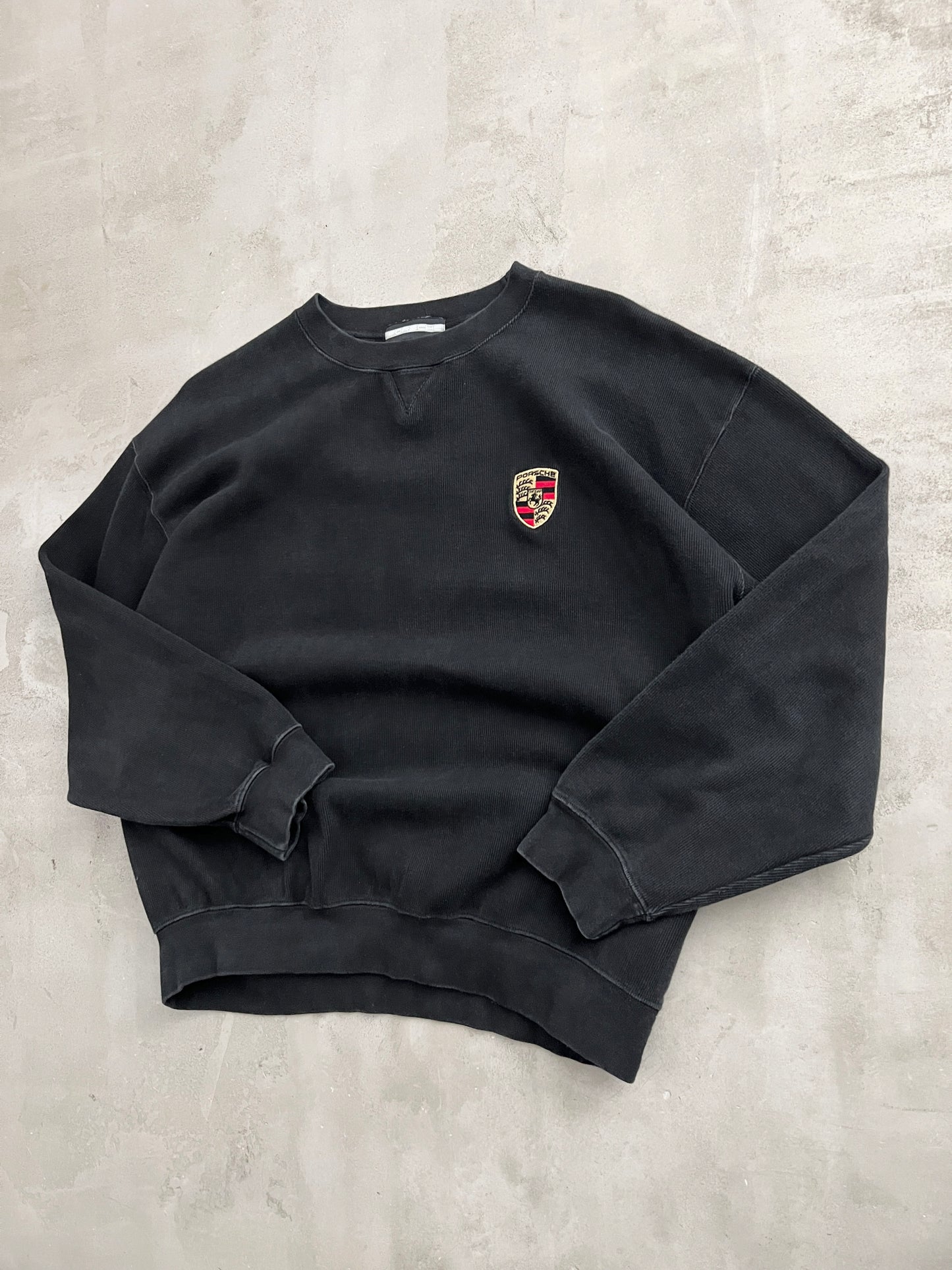 BLACK PORSCHE SWEATER - 1990S - M/S