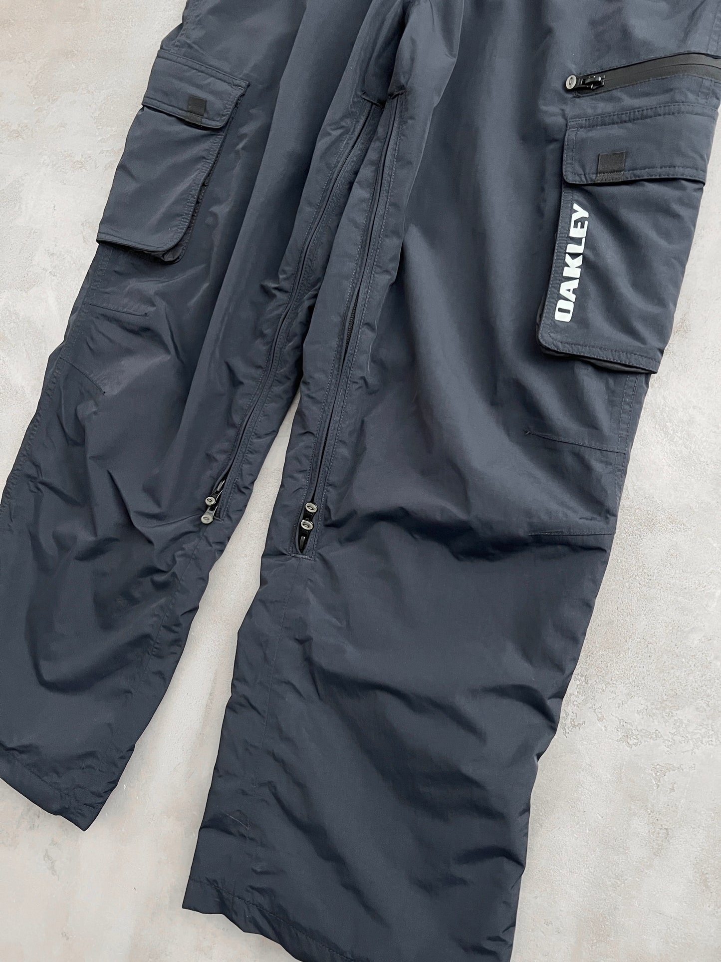NAVY OAKLEY PANTS - 1990S - XL