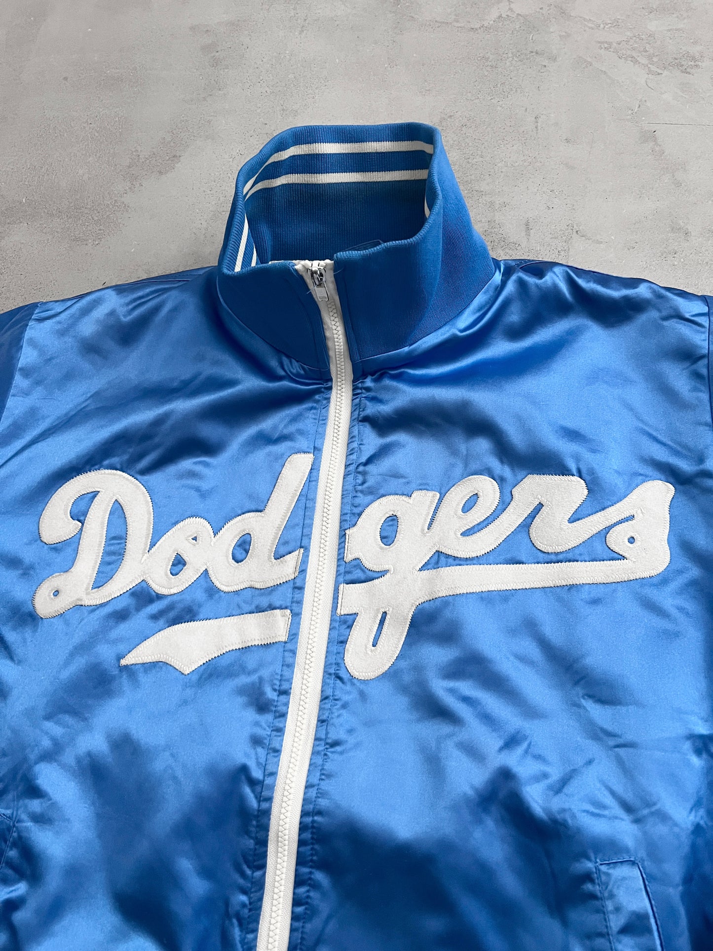 BLUE LA DODGERS BASEBALL JACKET - 1990S - M