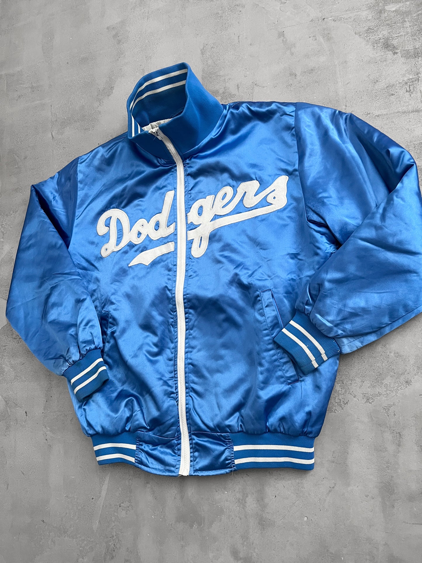 BLUE LA DODGERS BASEBALL JACKET - 1990S - M