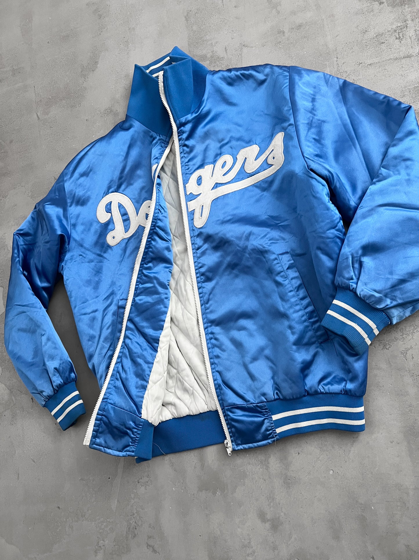 BLUE LA DODGERS BASEBALL JACKET - 1990S - M