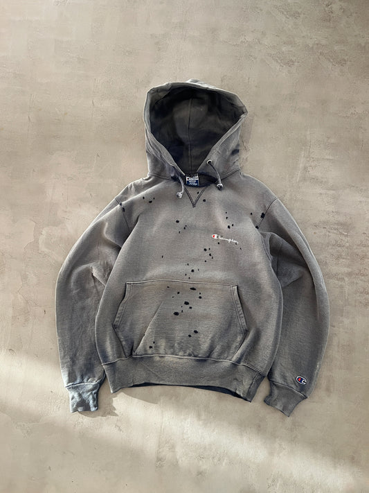 FADED GREY CHAMPION HOODIE - 1990S - S