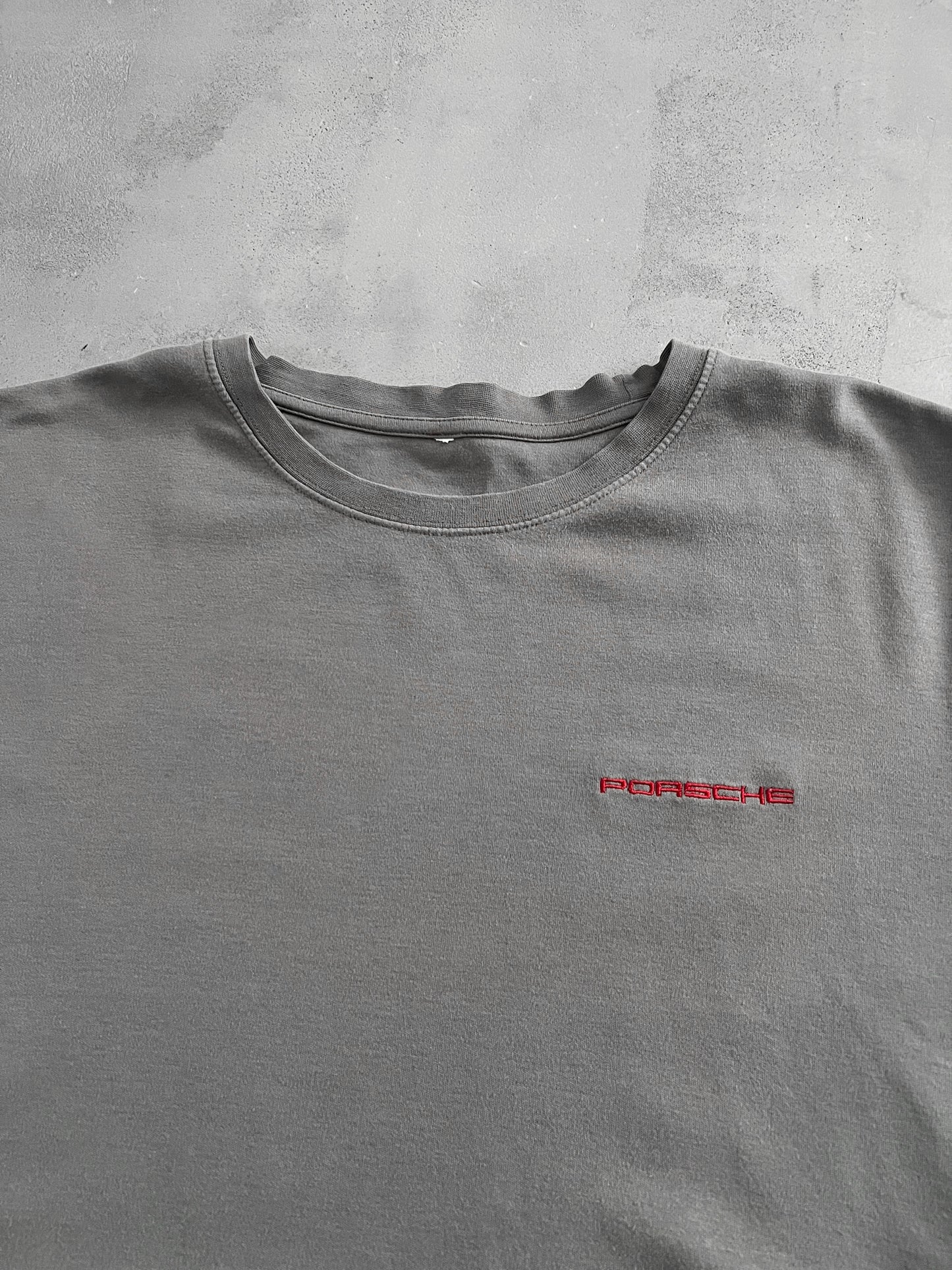 GREY PORSCHE TEE - 1990S - L/M