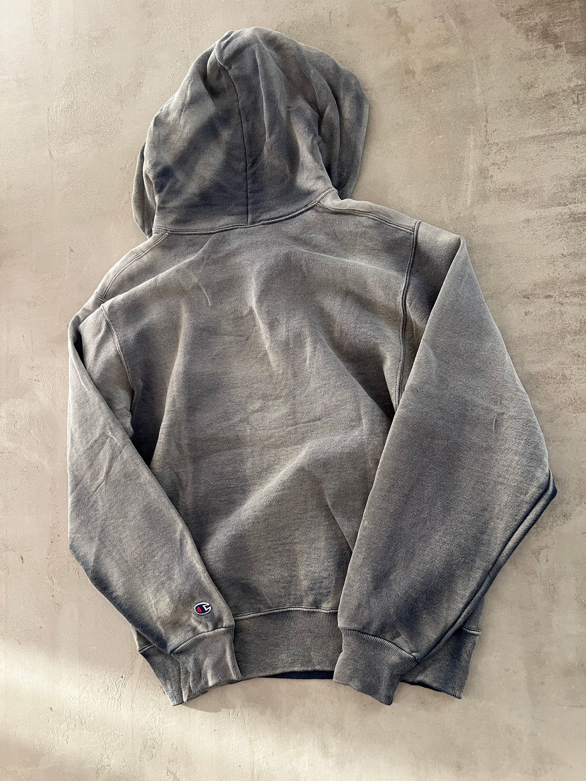 FADED GREY CHAMPION HOODIE - 1990S - S