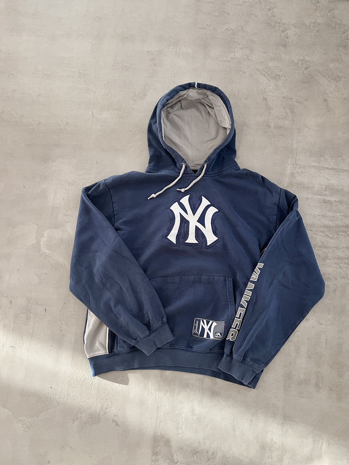 NAVY YANKEES HOODIE - 1990S - M