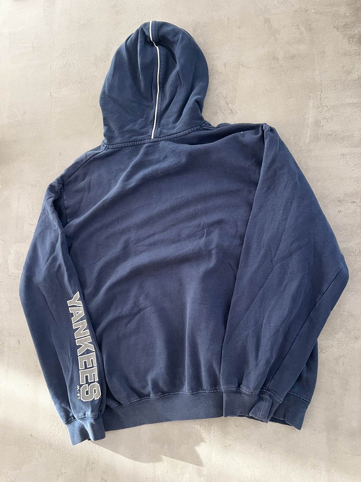 NAVY YANKEES HOODIE - 1990S - M