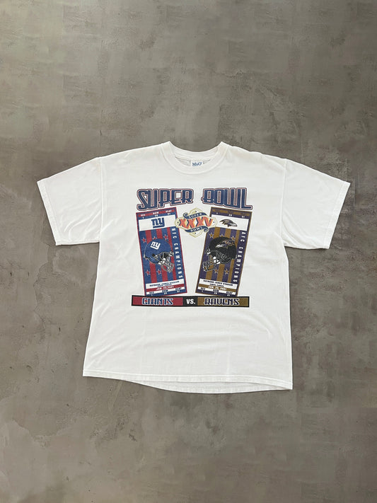 WHITE NFL SUPER BOWL TEE - 1990S - XL