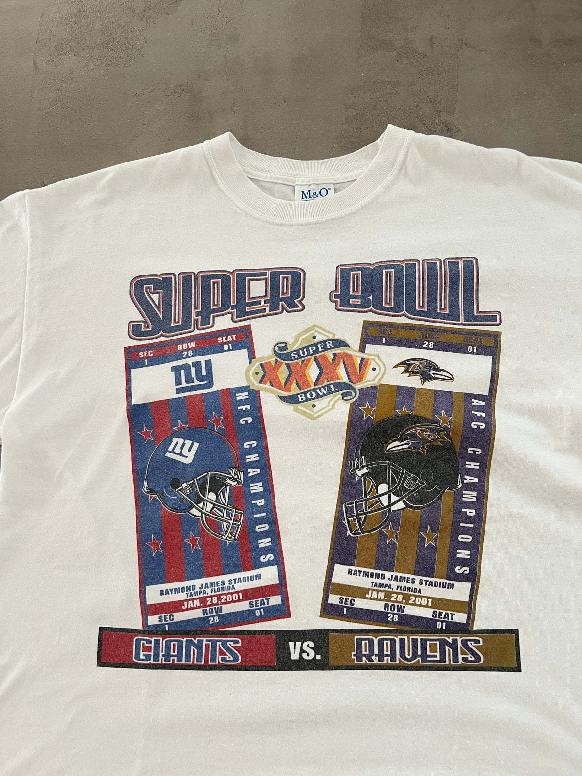 WHITE NFL SUPER BOWL TEE - 1990S - XL