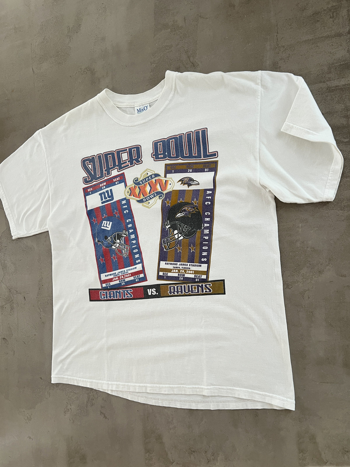 WHITE NFL SUPER BOWL TEE - 1990S - XL