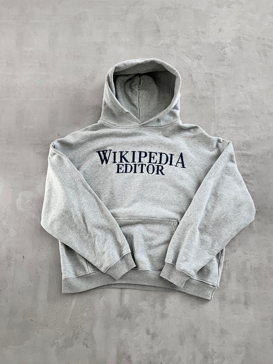 GREY WIKIPEDIA EDITOR HOODIE - 2000S - M