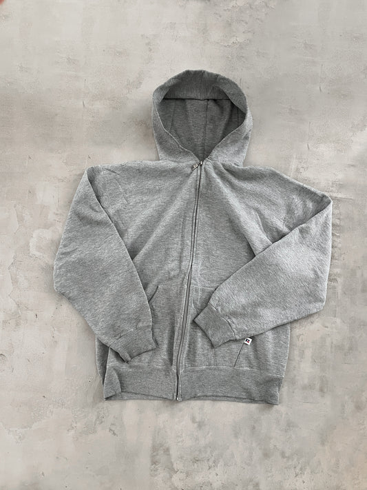 GREY RUSSELL HOODIE - 1990S - L