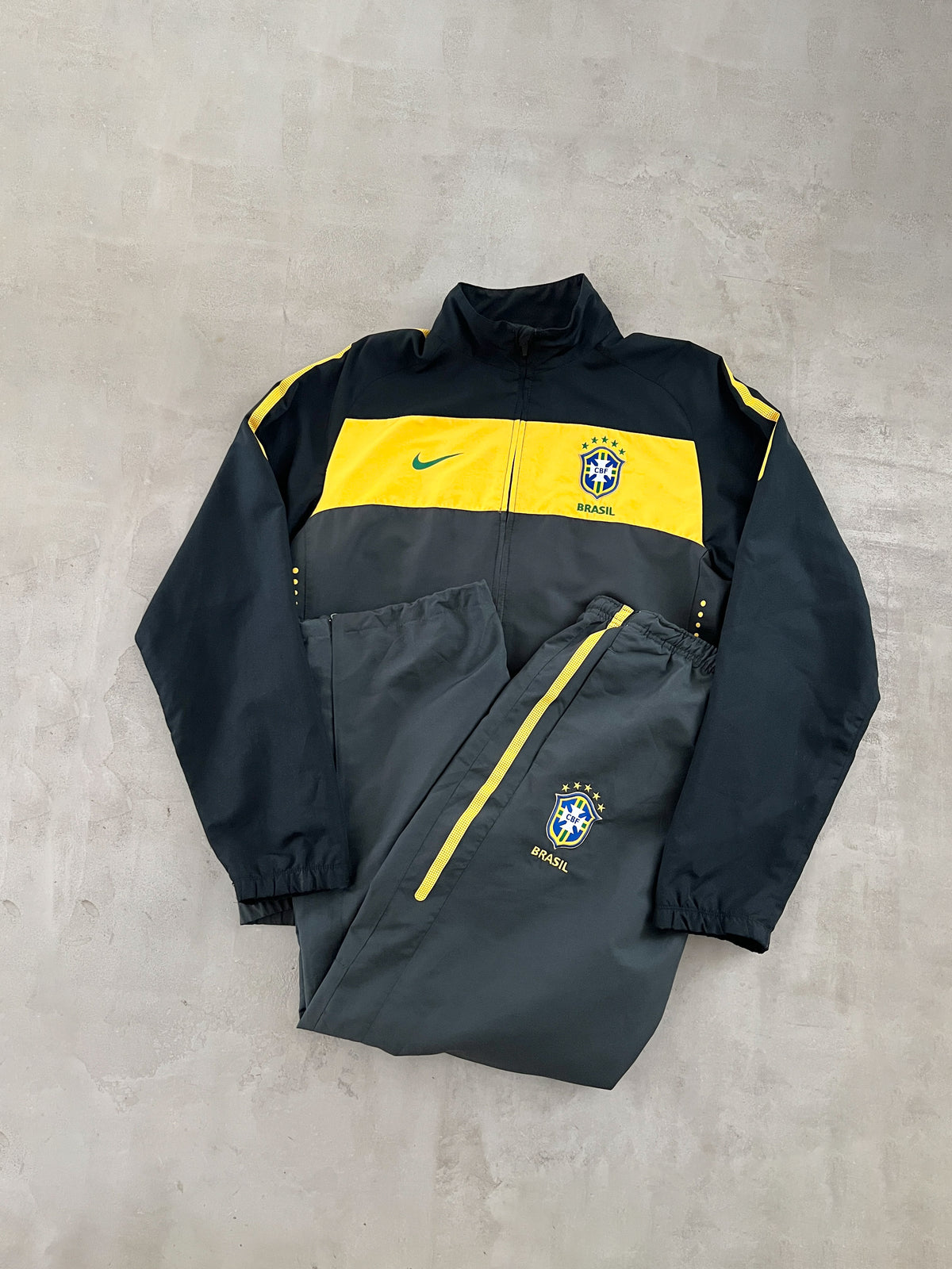 GREY BRAZIL NIKE TRACK PANTS - 2000S - XL