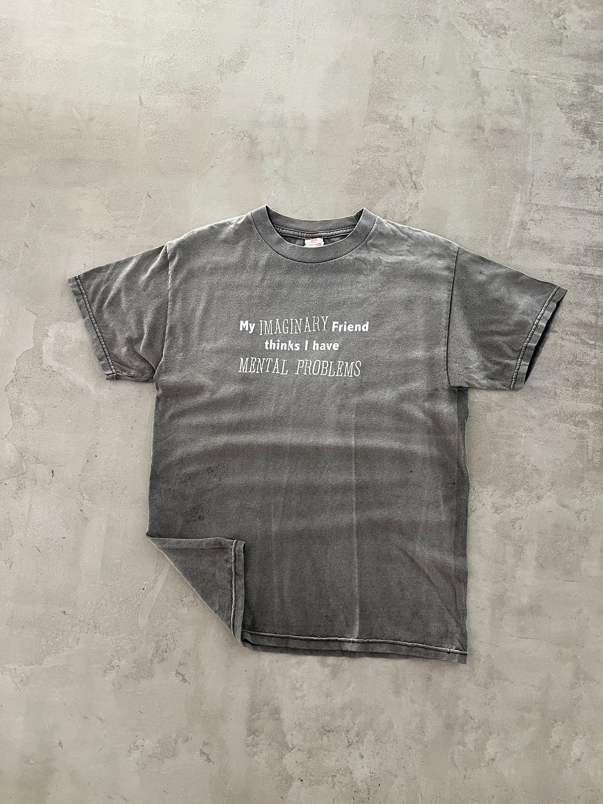 FADED GREY MENTAL PROBLEMS TEE - 1990S - M