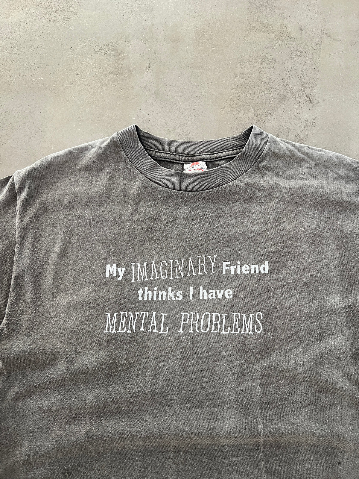 FADED GREY MENTAL PROBLEMS TEE - 1990S - M