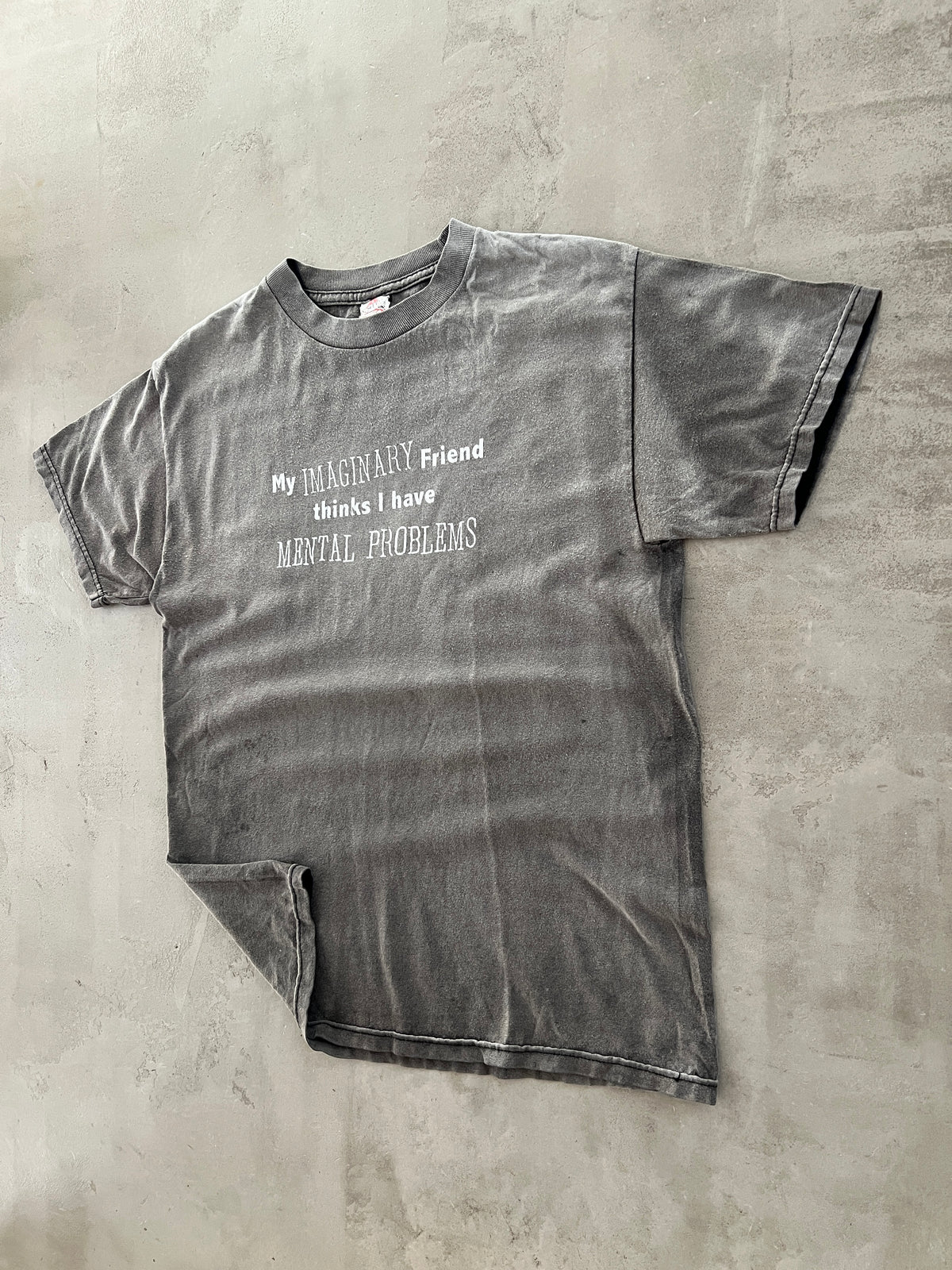 FADED GREY MENTAL PROBLEMS TEE - 1990S - M