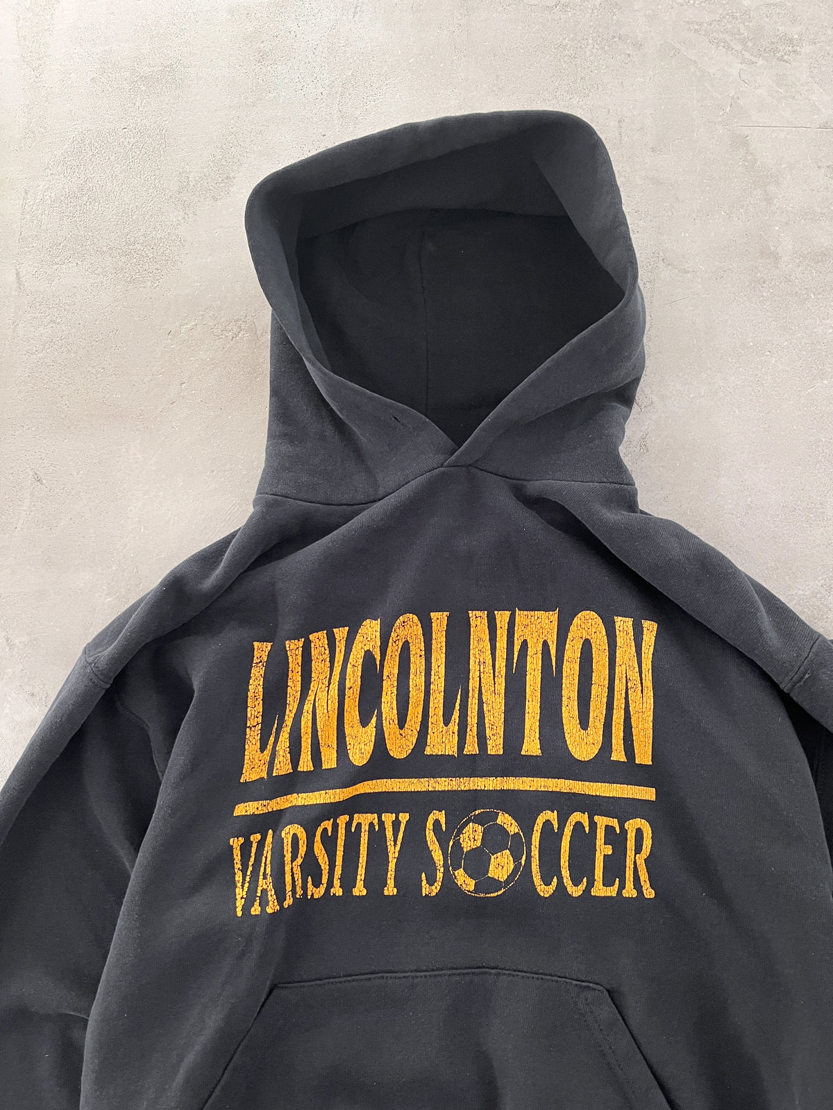 BLACK RUSSELL SOCCER HOODIE - 1990S - S