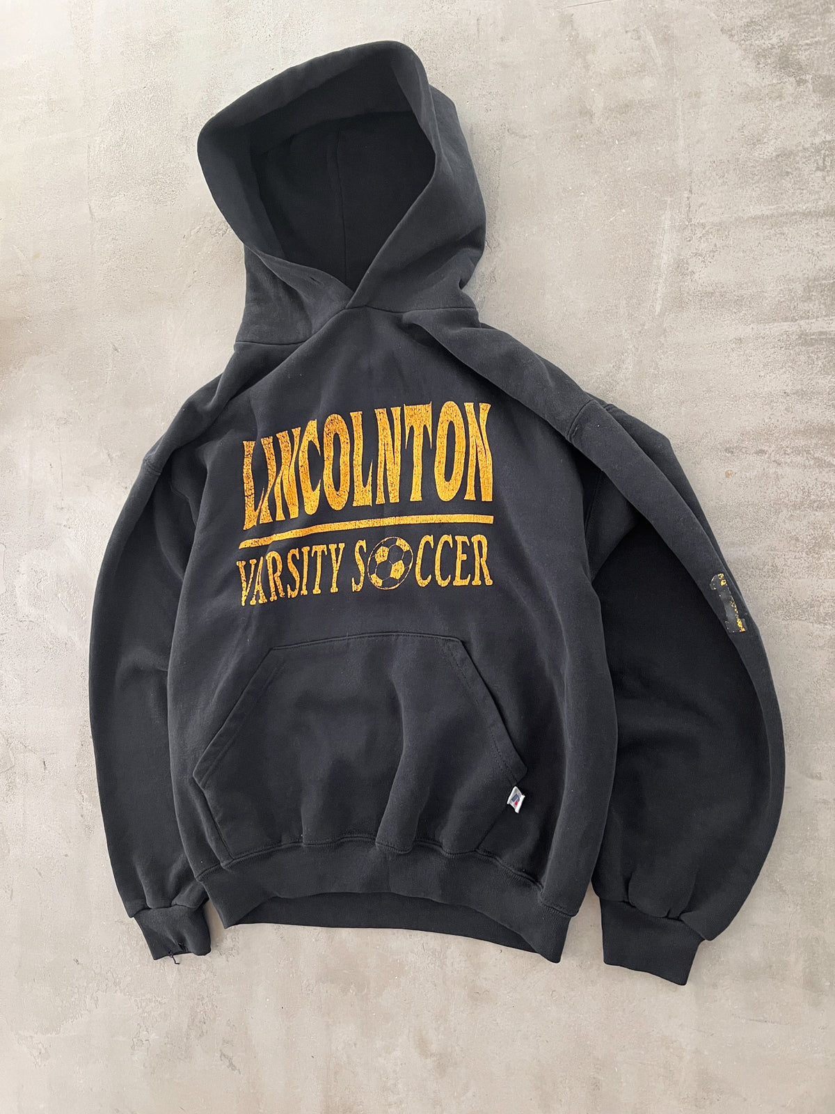 BLACK RUSSELL SOCCER HOODIE - 1990S - S