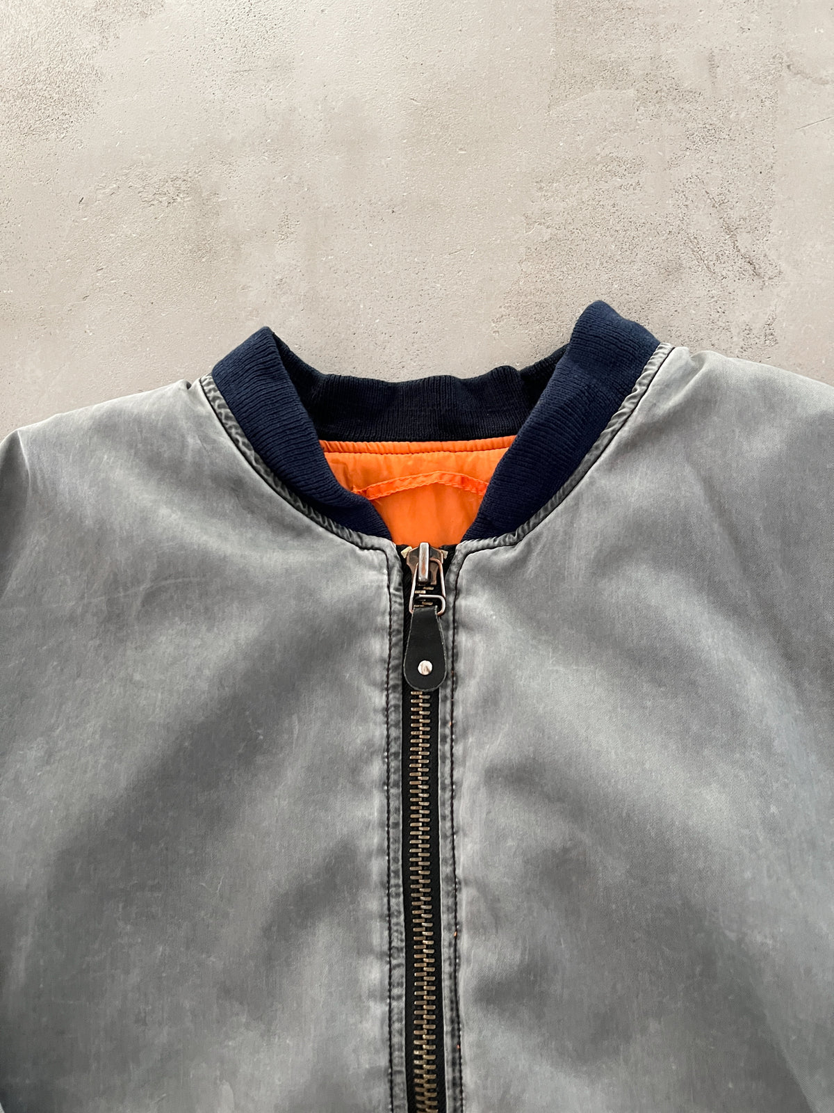 FADED GREY MILITARY BOMBER JACKET -  1990S - M