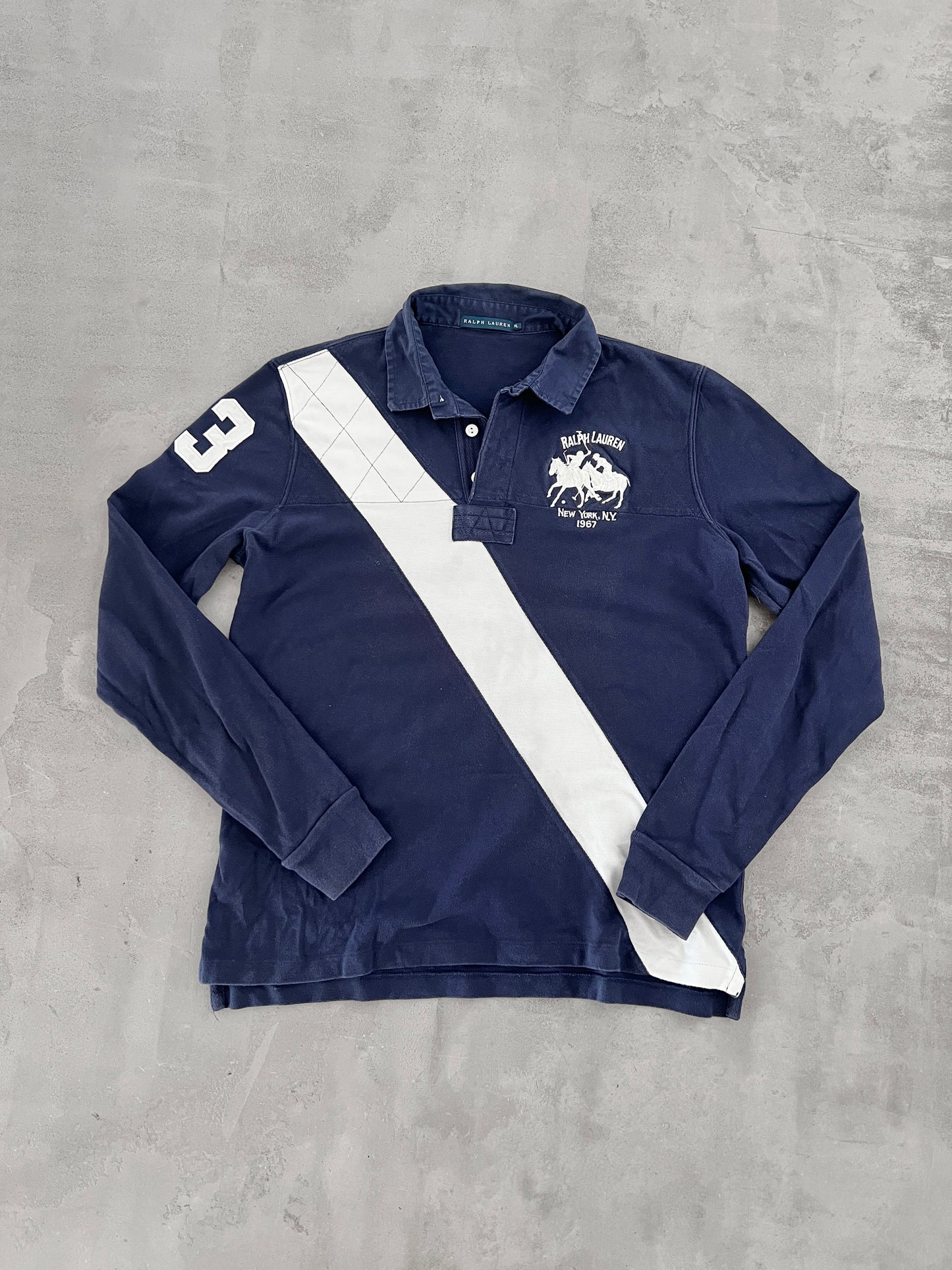 NAVY RALPH LAUREN LONGSLEEVE - 2000S - S/M