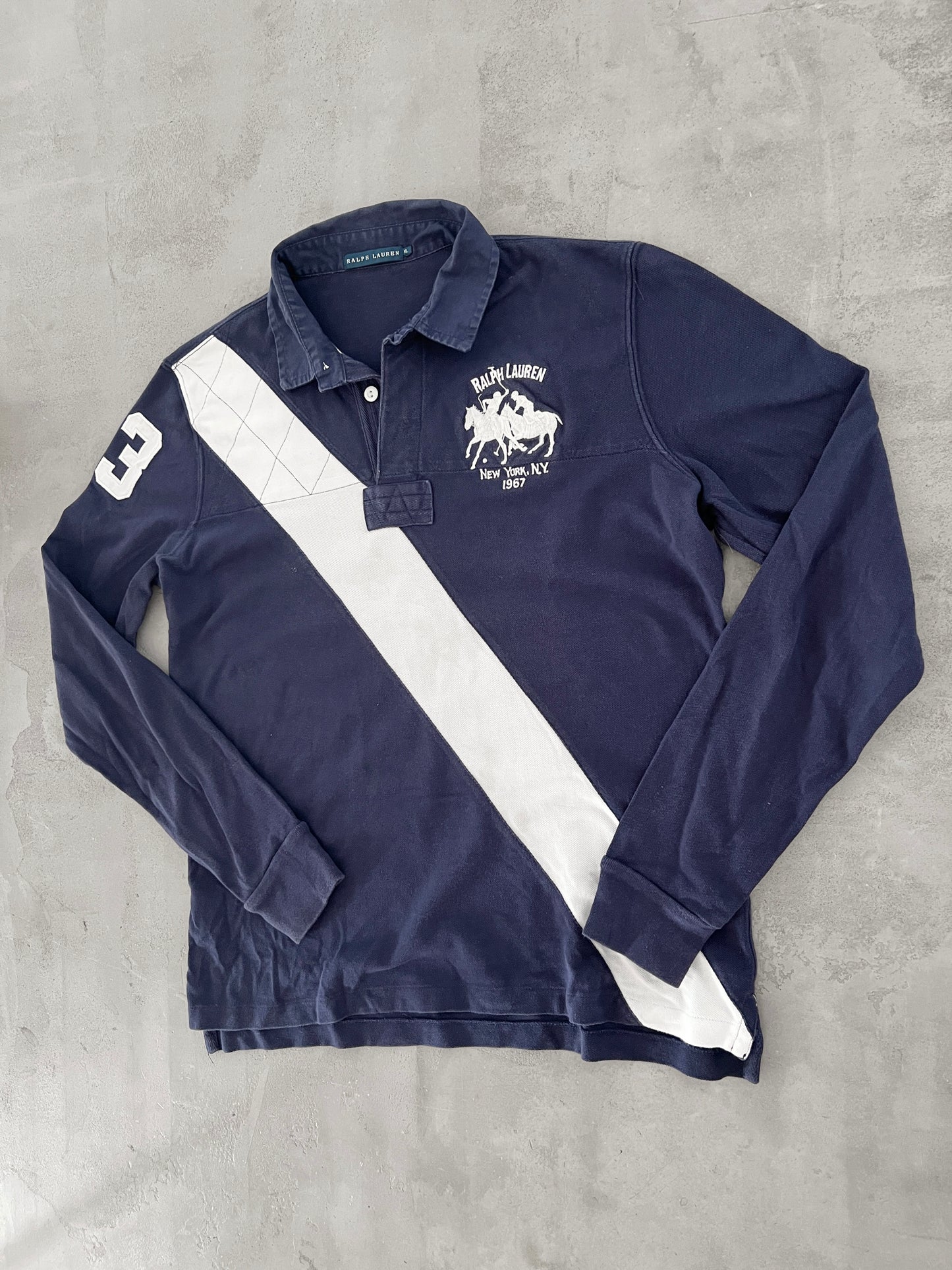 NAVY RALPH LAUREN LONGSLEEVE - 2000S - S/M