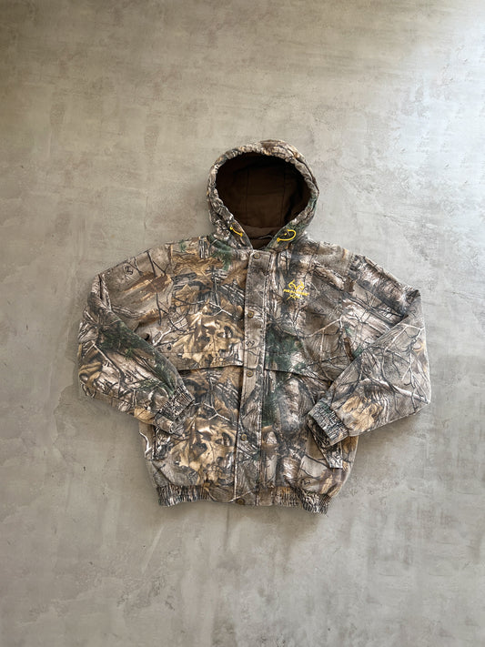 REALTREE ZIP UP HOODIE - 1990S - L