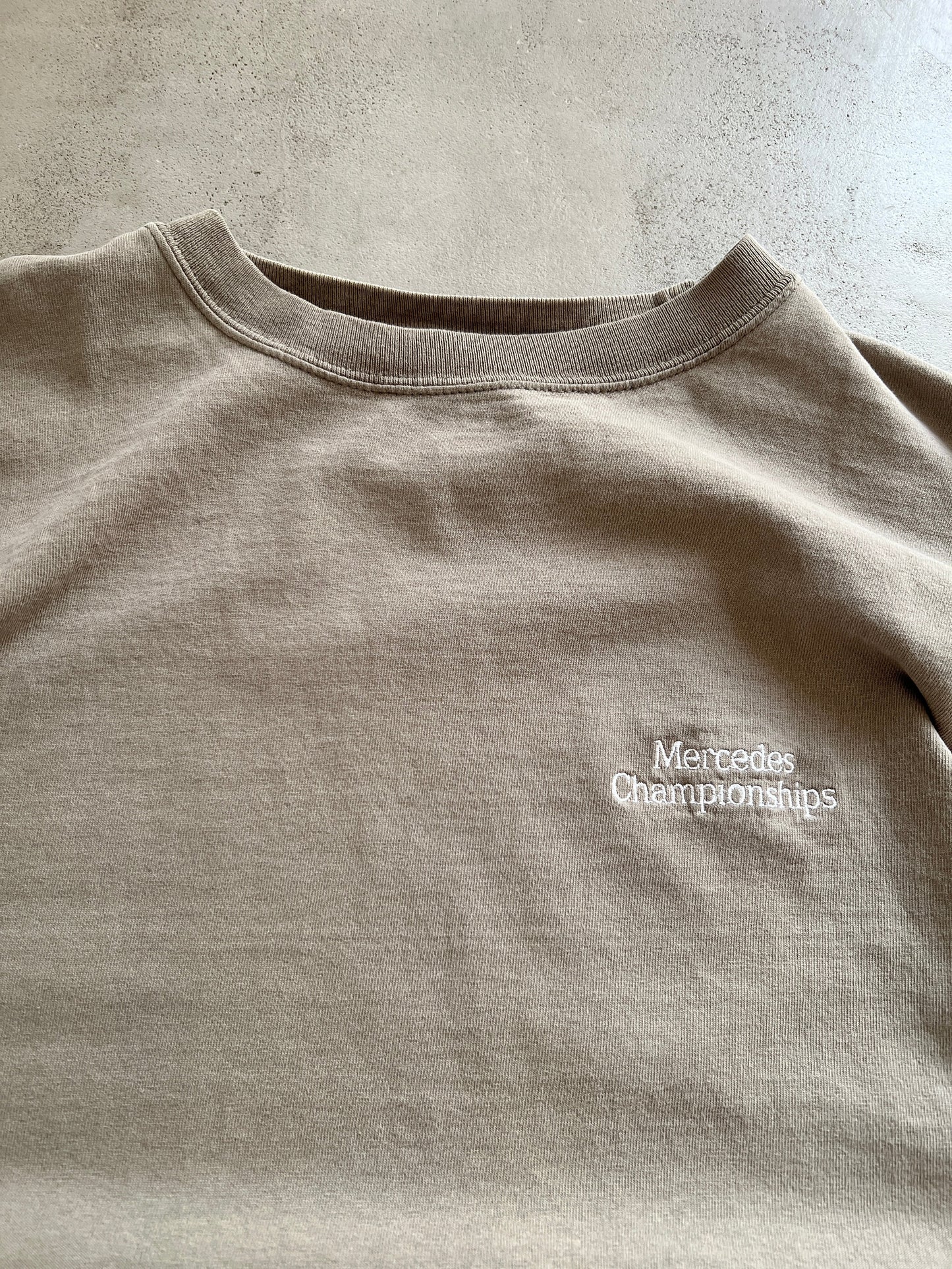 BEIGE MERCEDES BENZ F1 TEE - 1990S - XL