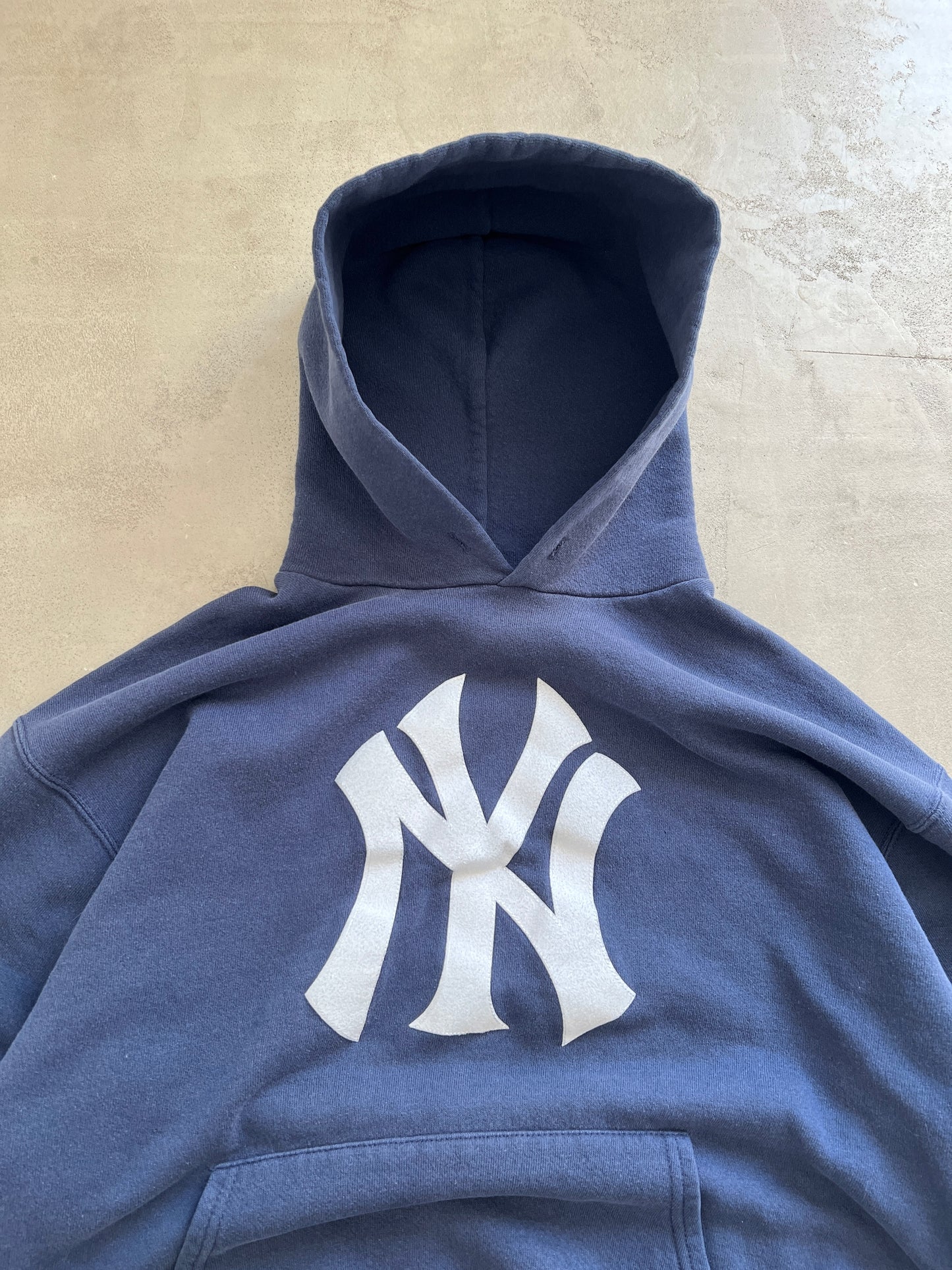 NAVY YANKEES HOODIE - 1990S - S
