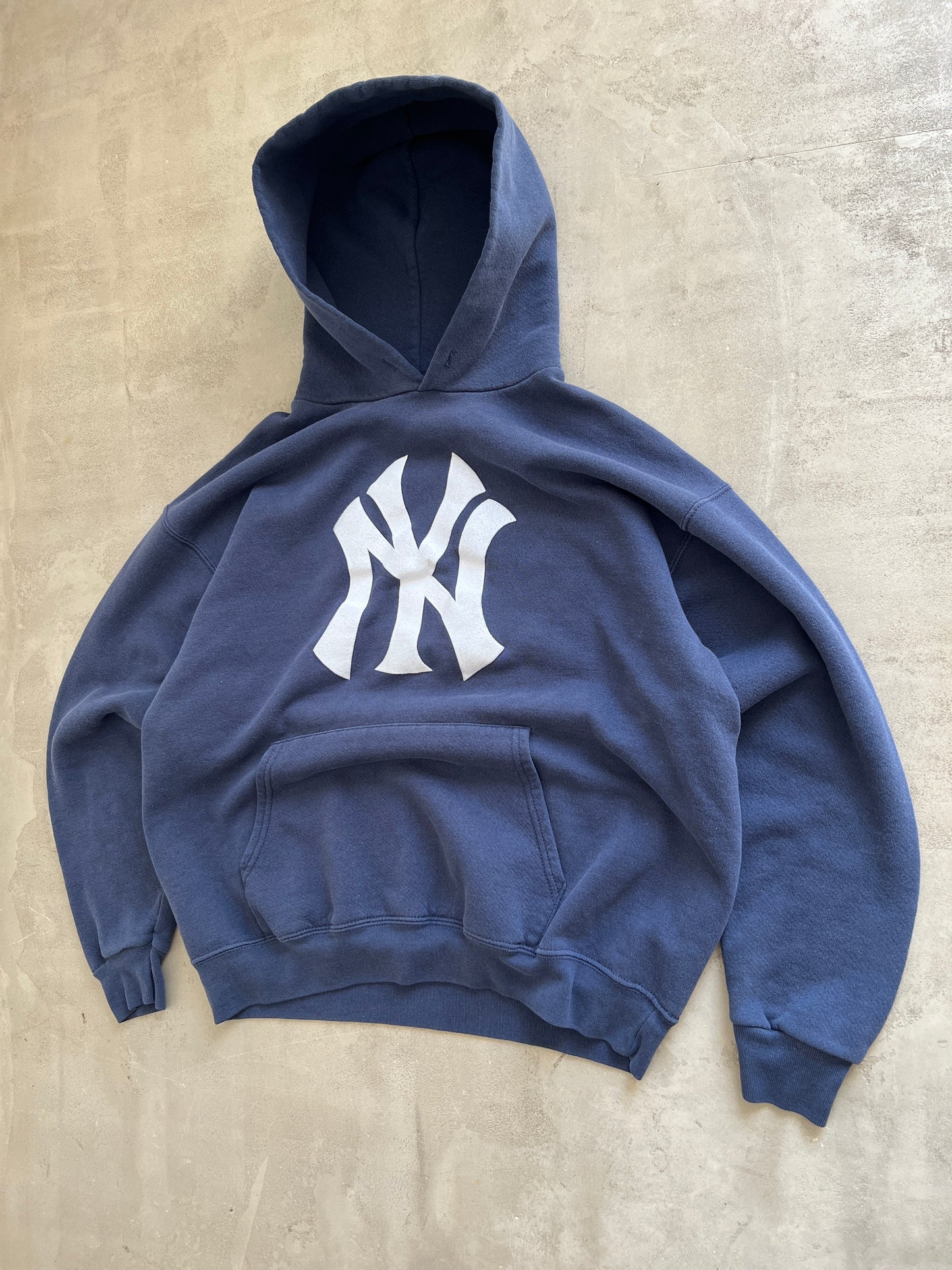 NAVY YANKEES HOODIE - 1990S - S