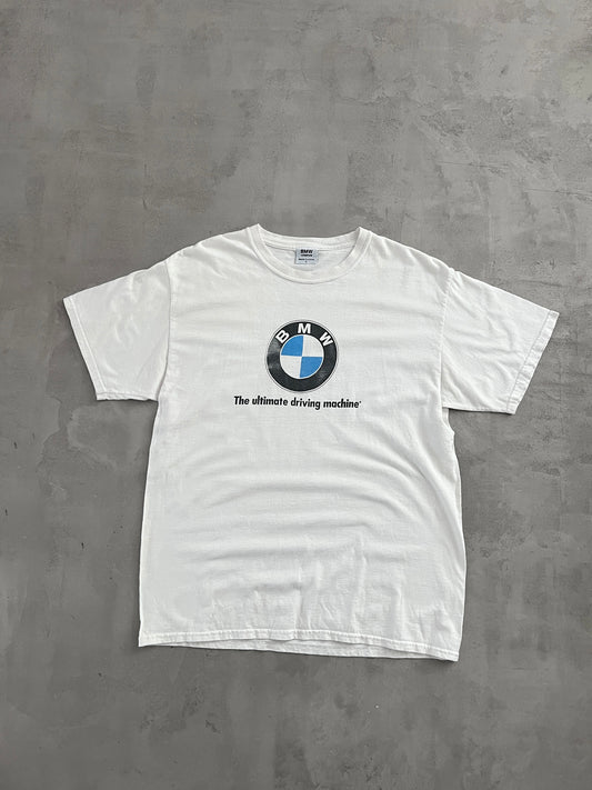WHITE BMW TEE - 1990S - L/XL